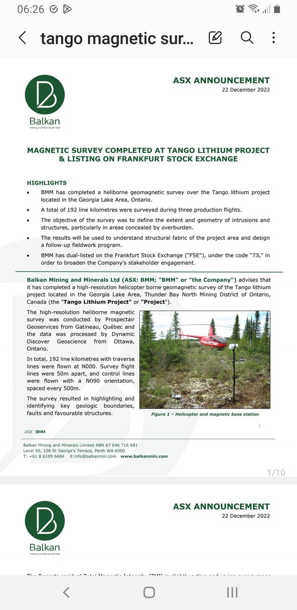 MrShare_expert's tweet photo. $BMM
Lists on #FSE under ticker $7JL #7JL sp $0.24EUR
Magnetic survey completed at tango #lithium project #canada https://t.co/EXLom7RKEE