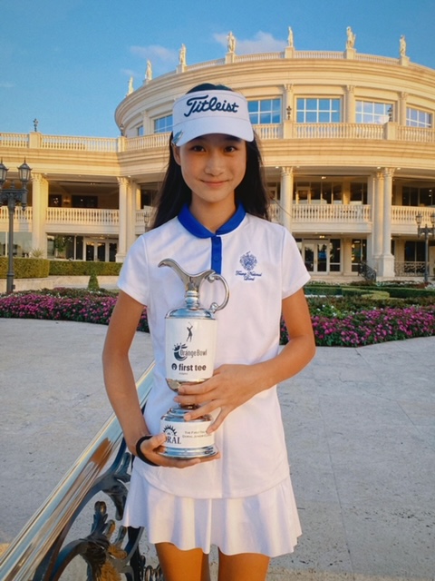 Coached by our Director of Instruction Sean Hogan here at Golfzon Leadbetter Aphrodite Deng wins her age group at this weeks Orange Bowl 12-13 age group!