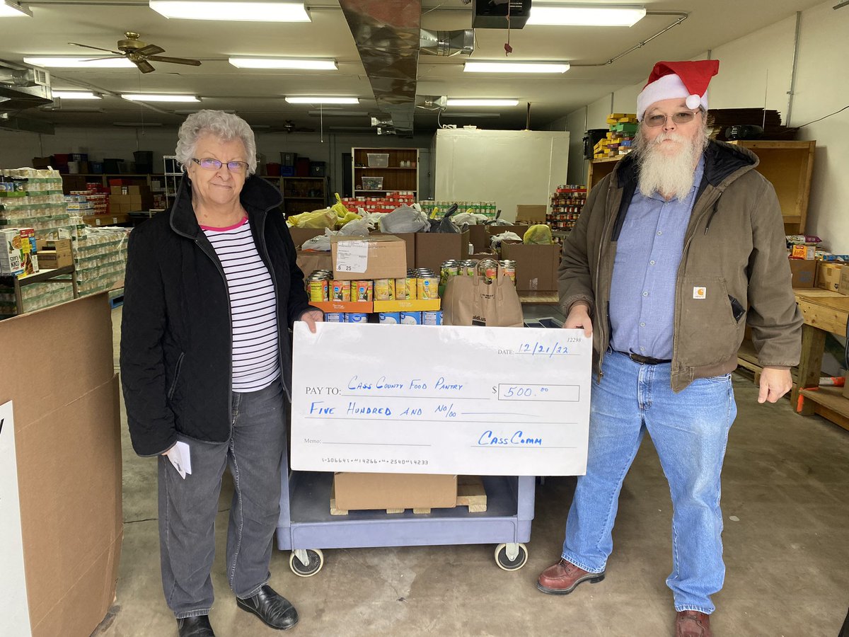 Today we delivered “A magic of Christmas” donation along w some canned goods collected by our employees to the Cass County Food Pantry today! @ACAConnects @NTCAconnect #CommunicationsHelpingCommunities #BuildBroadbandWithUs