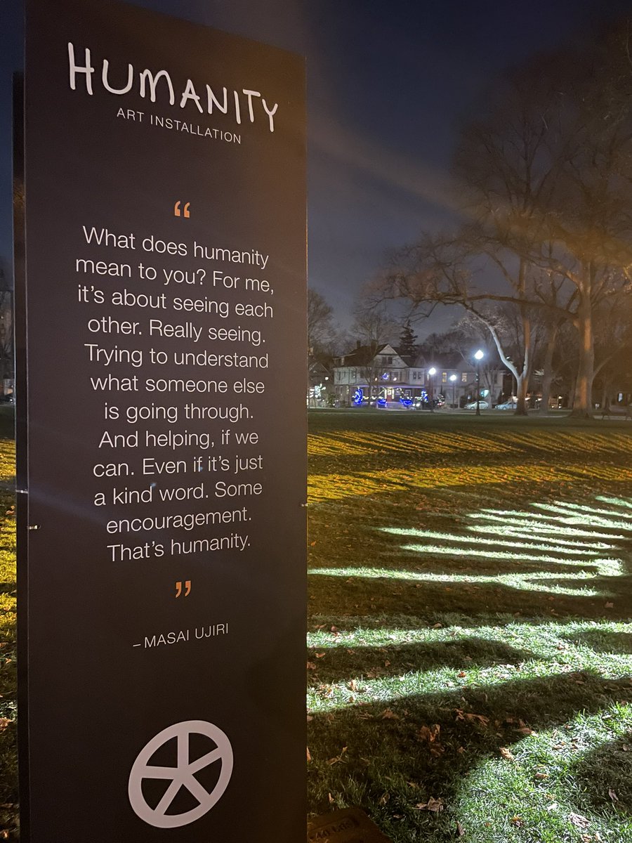 tamikitay's tweet photo. What does Humanity mean to you? Reflections from Masai Ujiri’s installation in Montebello Park @St_Catharines. https://t.co/iKrHWzS89k