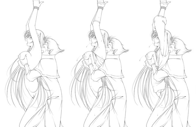 今日の一枚も現在セール中の昔描いた #ワーズワース の18禁同人漫画「がんばれシャロンちゃんA」の作業中の画像で昨日の続き。
5段階も服を外せる漫画って他にあるのかな...?🙄
ちなみにこのコマ超豪華版ではクラブの野郎がおっぱいを吸う差分が追加されてるよ。😉

FANZA https://t.co/xE6awP77Q1 