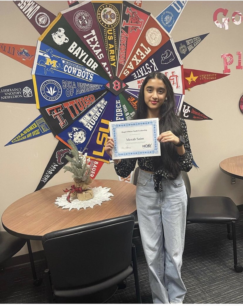 hobytxgc's tweet photo. Congratulations to Merab, who will represent Clear Brook High @hobytgc Conference at University of Houston Seminar 2023! https://t.co/U77Hfl49OY