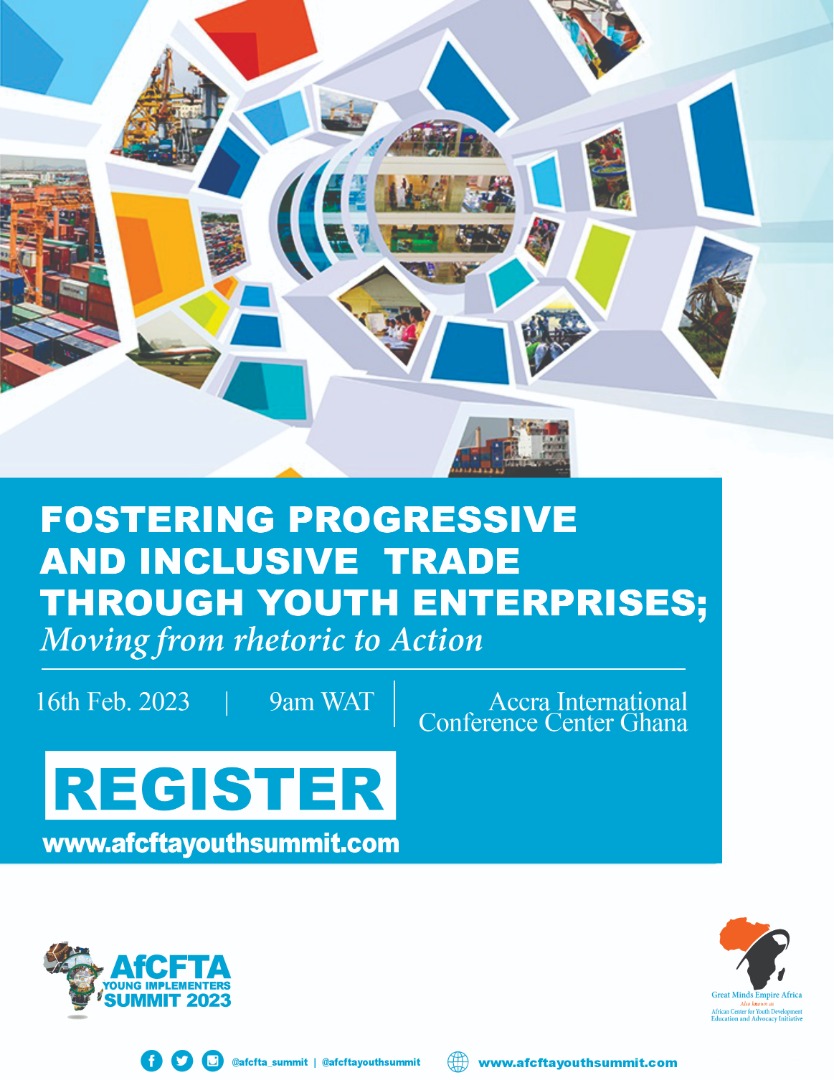 Intra African trade is a relevant subject of today and young people on the continent and beyond must understand the protocols that guides it. @greatmindempire, we are grateful for this opportunity to partner and make this a reality.
Register on afctfayouthsummit.com