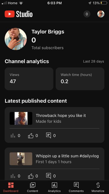 Subscribe I Sing &amp; Do Vlogs check me out something might peek your interest 💯💯 https://t.co/f4cc8tn9<a href="/tag/striveforgreatness"class="tags"><span>#striveforgreatness</span></a><a href="/tag/nohandouts"class="tags"><span>#nohandouts</span></a><a href="/tag/hustledaily"class="tags"><span>#hustledaily</span></a>