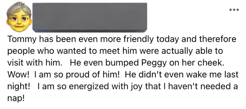 A little old lady adopted an older cat from me last week and has been posting daily updates like this I am CRYING