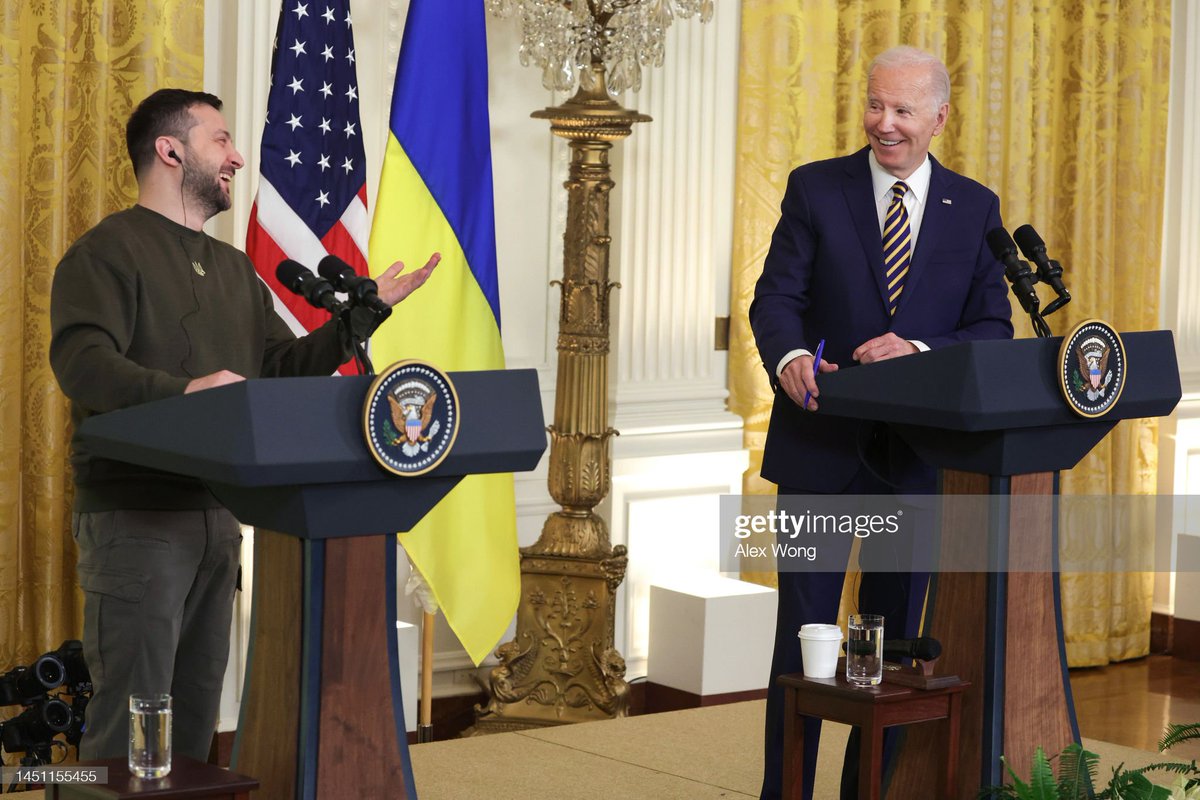 U.S. President #JoeBiden and President of #Ukraine #VolodymyrZelensky hold a joint press conference on December 21 at the White House. Zelensky is scheduled to address a joint meeting of Congress tonight. 📸: @alexwongcw #UkraineWar