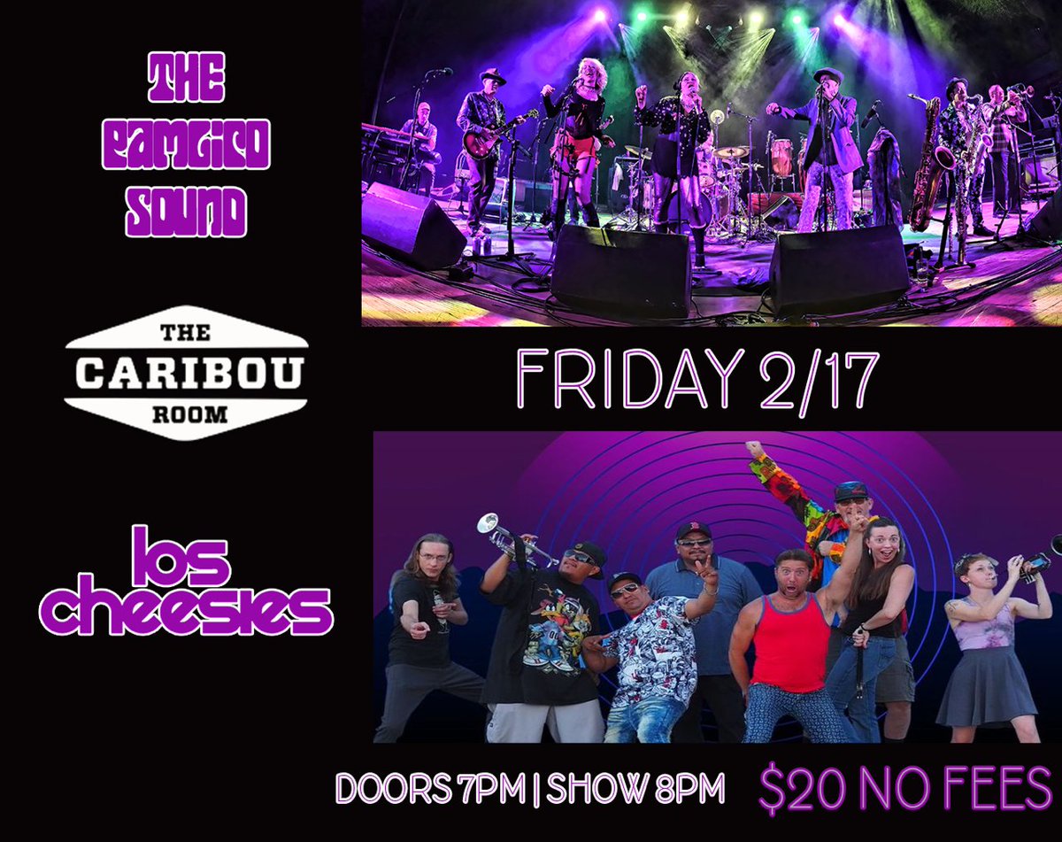 The Pamlico Sound &amp; Los Cheesies bring the funk to town Friday, February 17th!
Get your NO FEE TICKET 🎫 today - - > bit.ly/3Y5G8xI

#thecaribouroom #thepamlicosound #LosCheesies #nederlandcolorado #bouldercolorado #funk #concert #livemusic #dinner #dancing
