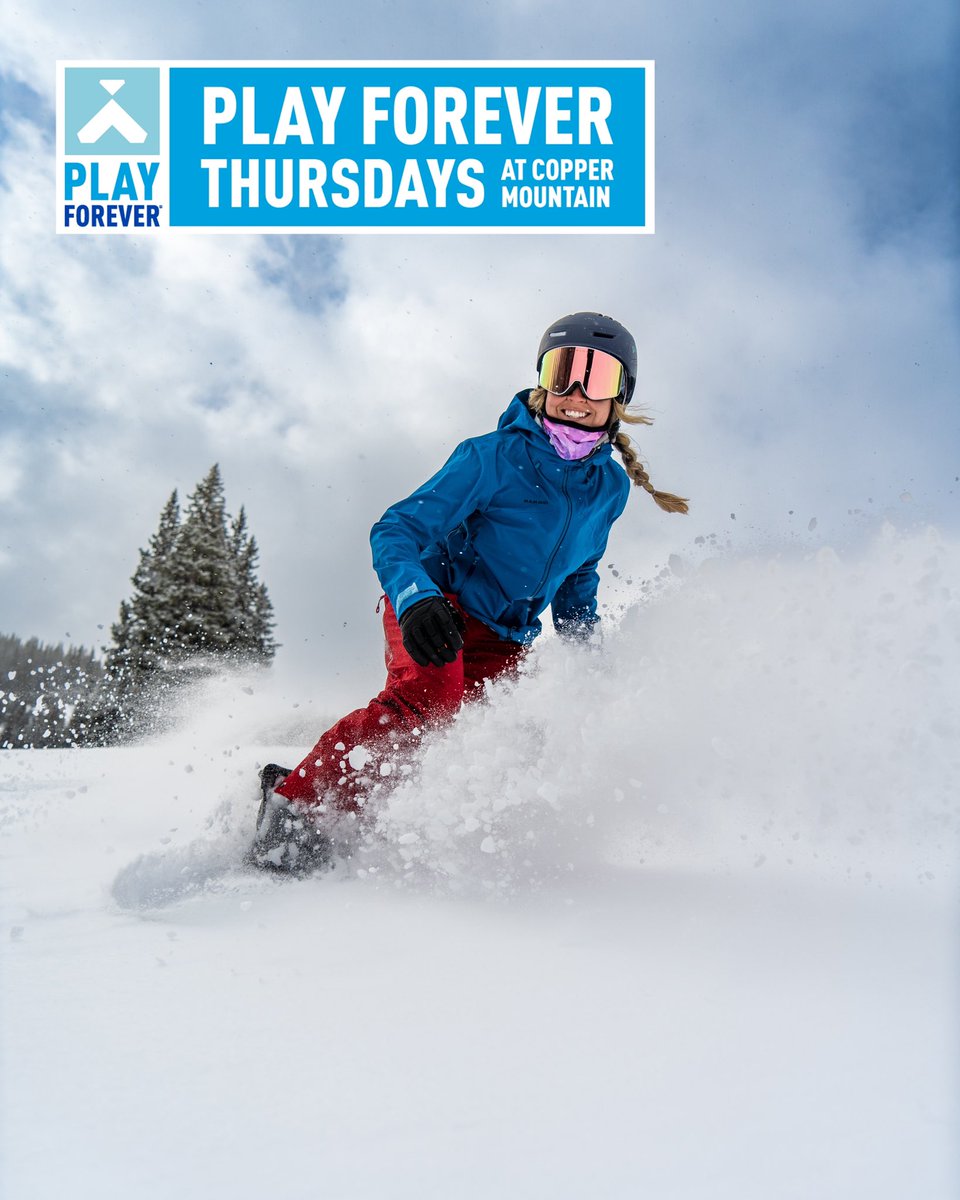 CopperMtn's tweet photo. We’re so excited for the return of Play Forever Thursdays, with the 1st benefit day of the season on 1/5. Last year, we raised over $120k...can we beat that this year?!
Head to  https://t.co/wGqQU7mFqe to snag a $99 lift ticket online &amp; learn more about the program! https://t.co/SGAQ06Qnif