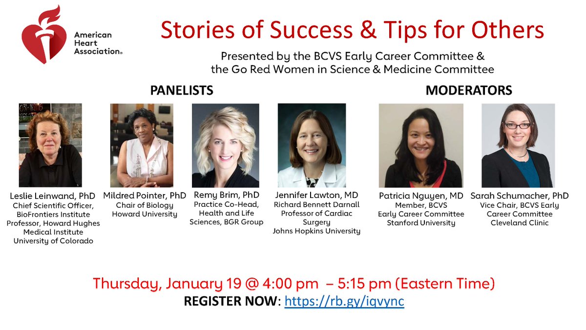 Dr. Nikki Purcell (@nhpetunia) on Twitter photo Number one reason to be an #AHA member is to attend the <a href="/BCVSearlyCareer/">Basic Cardiovascular Sciences (BCVS) Early Career</a> Webinar Series!
Register and Join me on Jan 19th. Number one reason to be an #AHA member is to attend the <a href="/BCVSearlyCareer/">Basic Cardiovascular Sciences (BCVS) Early Career</a> Webinar Series!
Register and Join me on Jan 19th.