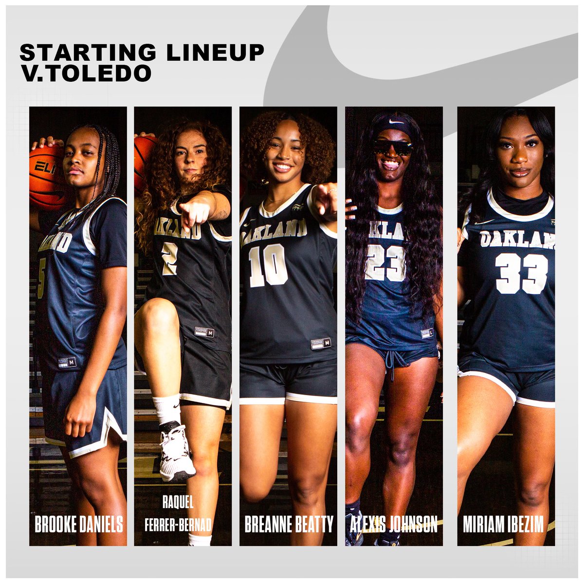 Tonight's starting 5️⃣ against the Toledo Rockets 🏀