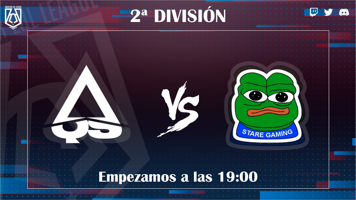FINAAAAAL!!! SOLO 1 SERÁ EL CAMPEÓN 🏆

⚔️ <a href="/qstodesesports/">QSTODES ESPORTS</a> 🆚 <a href="/StareGaming_/">Stare Gaming</a> 
🕰️ 19:00
📺twitch.tv/all_amateur_lo…

#Temporada6 #2ªDivisión #FINAL #ALL