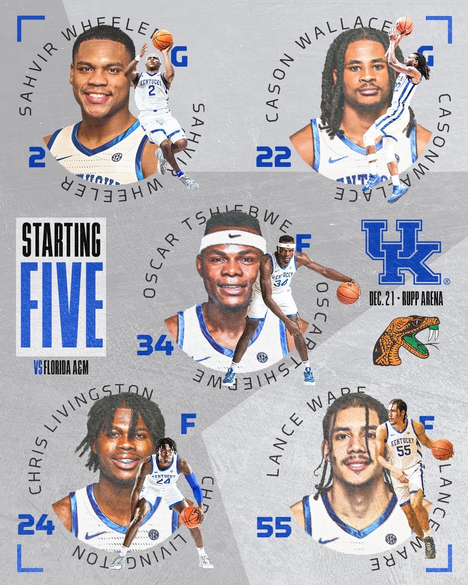 KentuckyMBB's tweet image. Livingston and Ware join the starting 5 tonight.