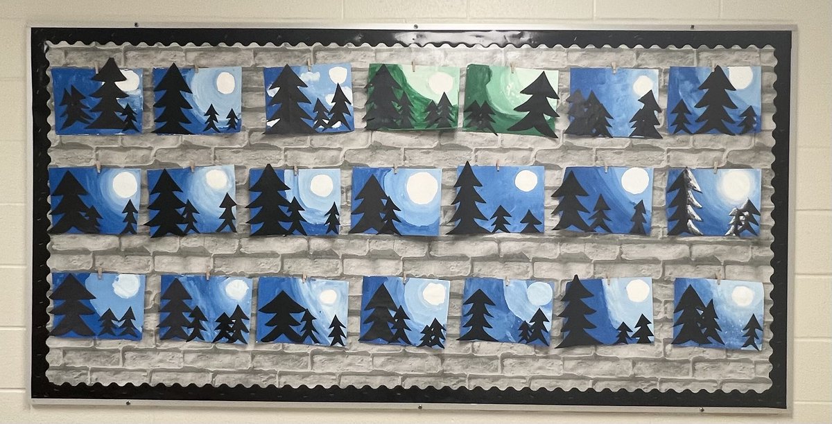 MsRehine's tweet photo. Mixed media winter scene art ❄️ https://t.co/7AZRr3Zojg