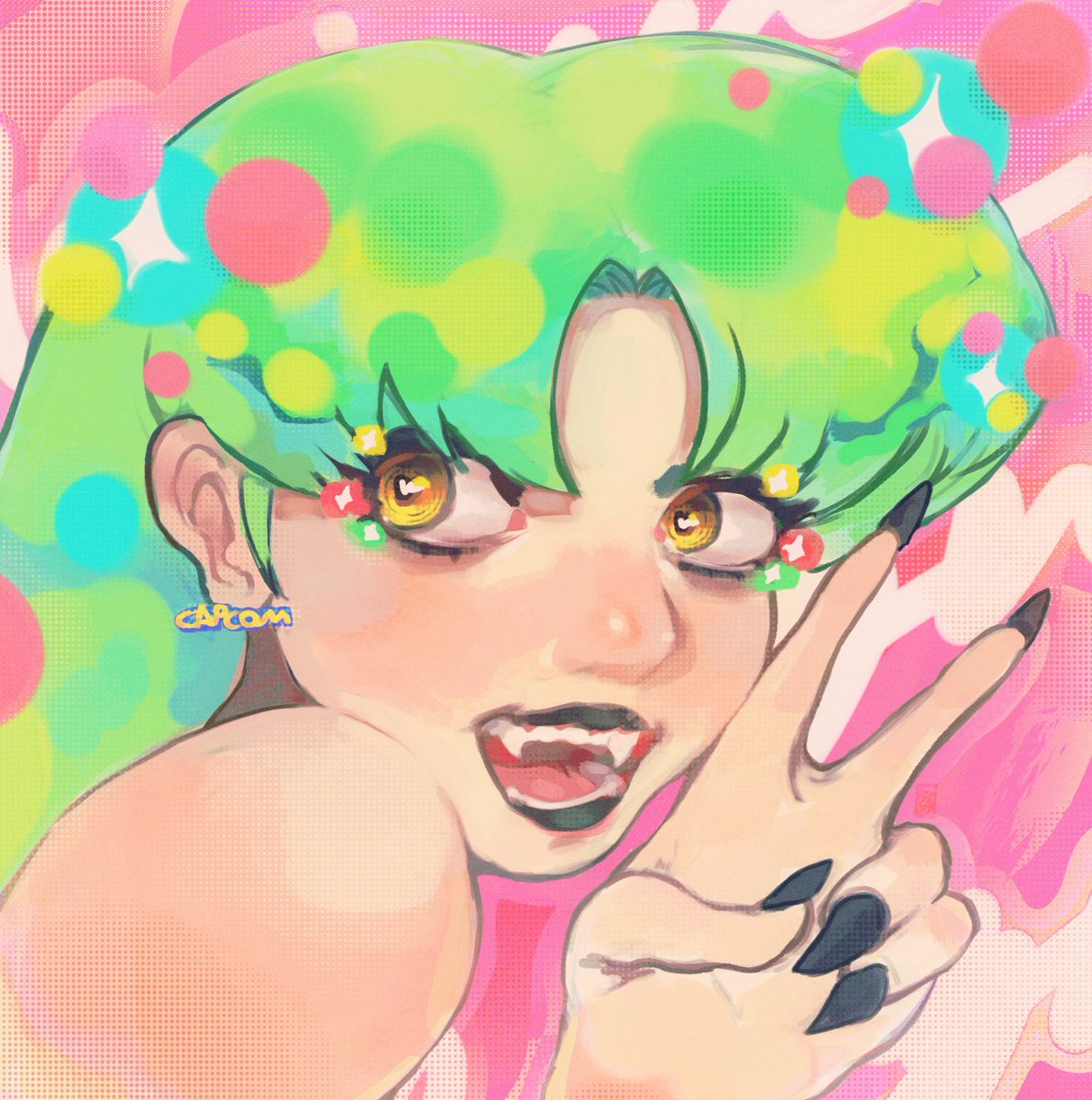 sleepyttea's tweet photo. Wanted to make a super colorful Morrigan piece 💛

#darkstalkers #morrigan https://t.co/6rCV80xeUg