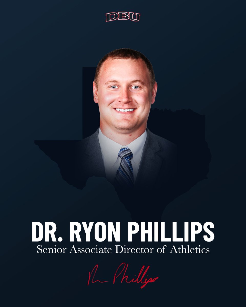 DBU Athletics names Dr. Ryon Phillips as Senior Associate Director of Athletics!

bit.ly/3PKRuU0