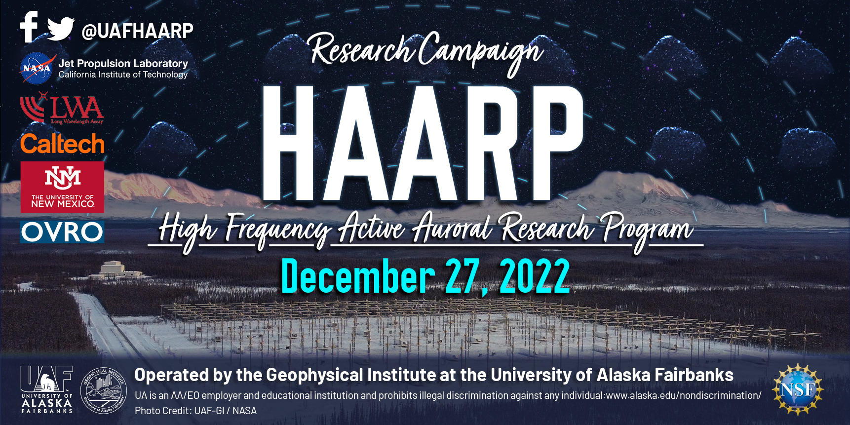UAFHAARP on Twitter "HAARP research campaign scheduled Dec 27. Times