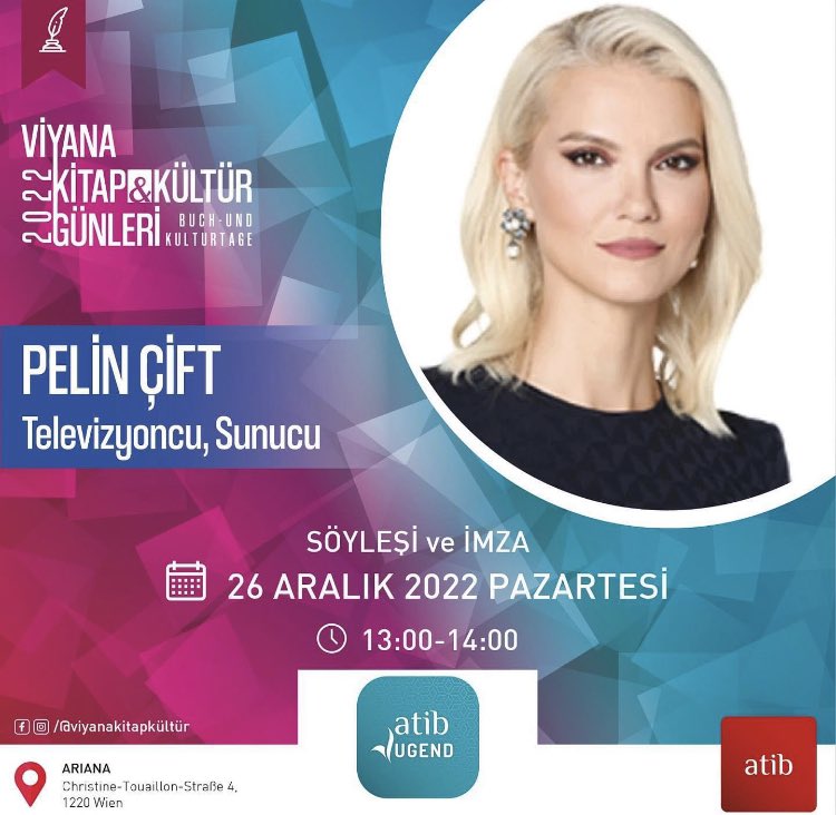 Değerli <a href="/ciftpelin/">Pelin Çift</a> Viyana’da bizlerle olacak. Şimdiden gününü ve saatini not etmek isteyenler için: