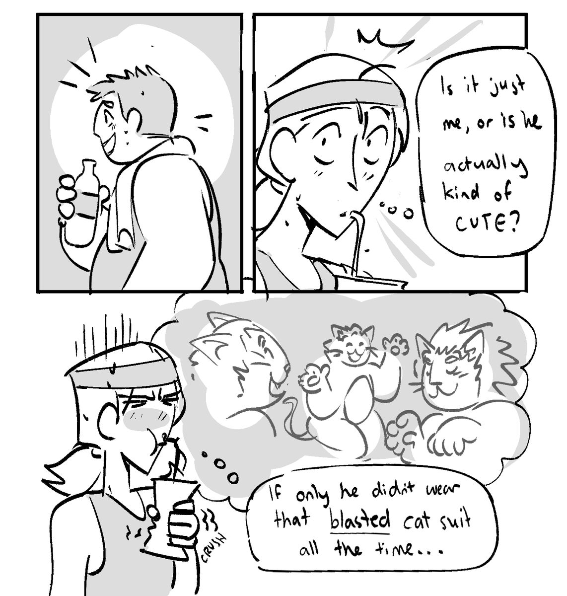 It's my birthday so I'll post whatever I feel like! let me gift to you all my stored Catboy sketch comics about a "normal" guy and his catboy roommate because I want to <3 enjoy