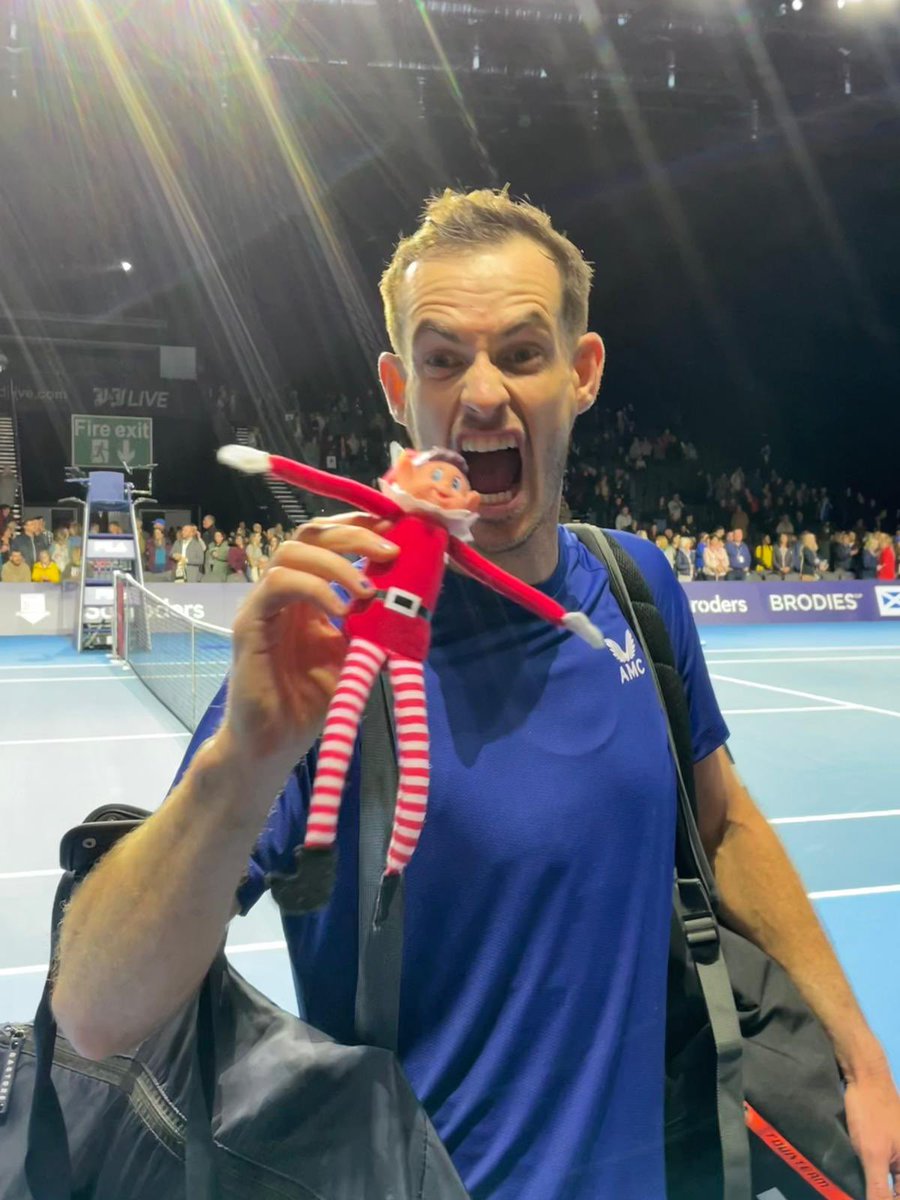 dougiejohnston's tweet photo. @MagicMurrayFans @andy_murray That’s my Elf ! 🤣🎾🎄🙌@andy_murray https://t.co/PAmCG7TD3P