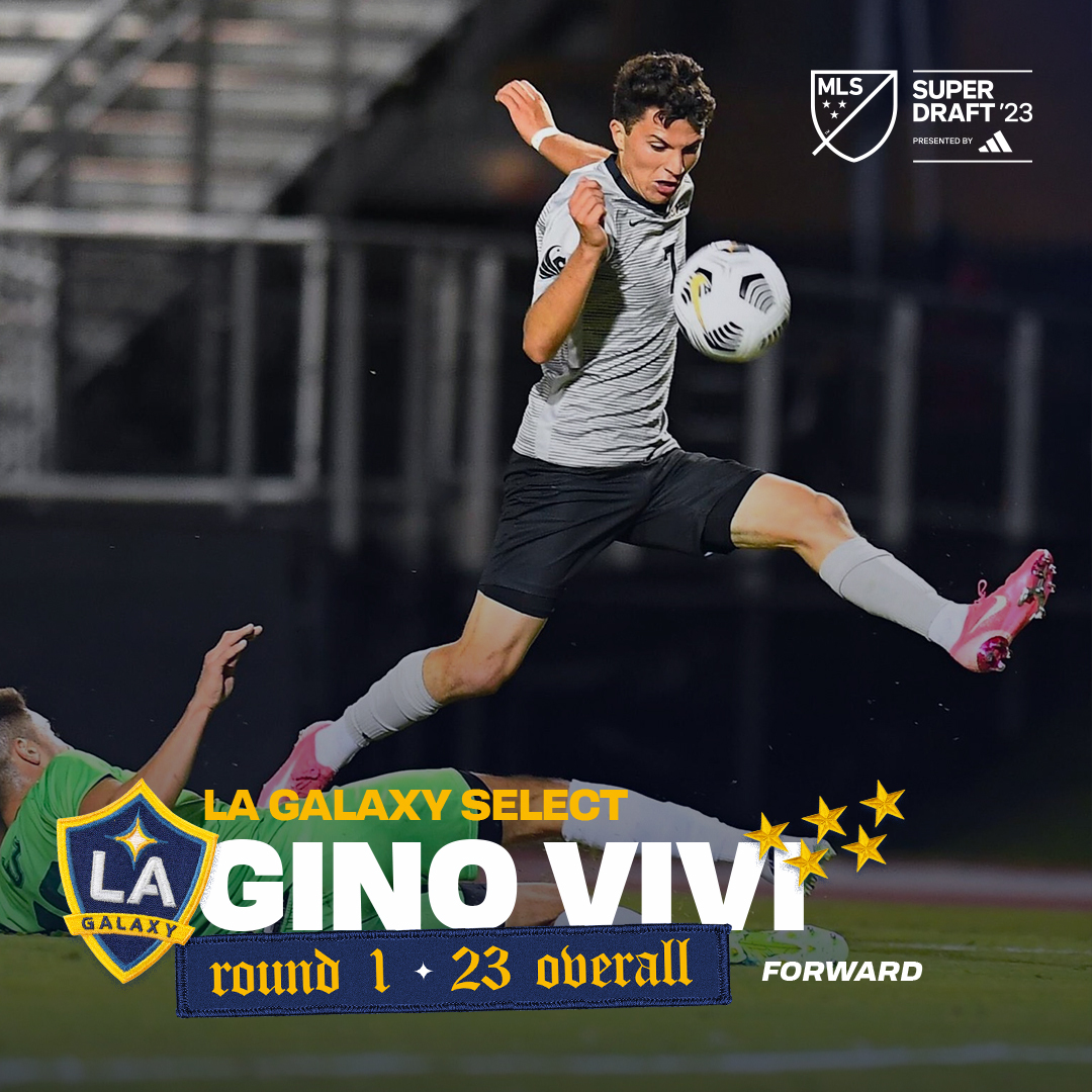 LA Galaxy (@lagalaxy) on Twitter photo Our first pick is in โ
With the 23rd pick in the <a href="/MLS/">Major League Soccer</a> SuperDraft, we have selected Gino Vivi from the <a href="/UCF_MSoccer/">UCF Men's Soccer</a>. Our first pick is in โ
With the 23rd pick in the <a href="/MLS/">Major League Soccer</a> SuperDraft, we have selected Gino Vivi from the <a href="/UCF_MSoccer/">UCF Men's Soccer</a>.