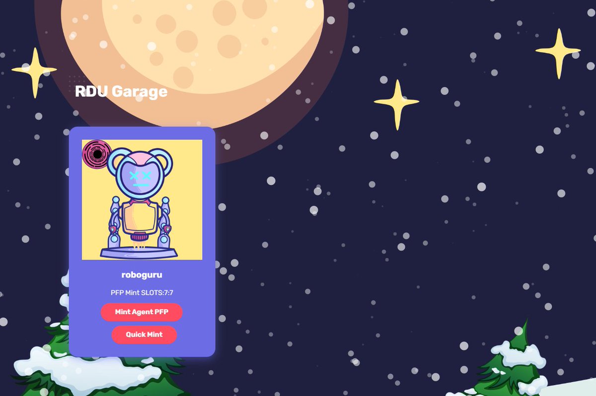 tpat_eth's tweet photo. Another MINT for the books ... Checkout @TerrenePalz gamified #HolidayMint โผ๏ธ
Gotta love the projects out here building and bringing some awesome innovation to the space.
All you need is an RDU Pilot(OG) !
LessGo Babbyyy!!
#NFTCommunity #Cardano #NFTs #CardanoCommunity https://t.co/s1kdcYRRmP