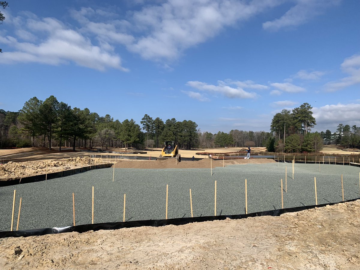 FinleyAgronomy's tweet photo. Heres an update to the renovation at Finley GC. There has been major work done to the old 12-18 holes making them into the new front nine. Currently, most of the work is being centered around green complex shaping and building the USGA Spec Greens Soil. Much more work ahead. https://t.co/VIhoNfkG1A