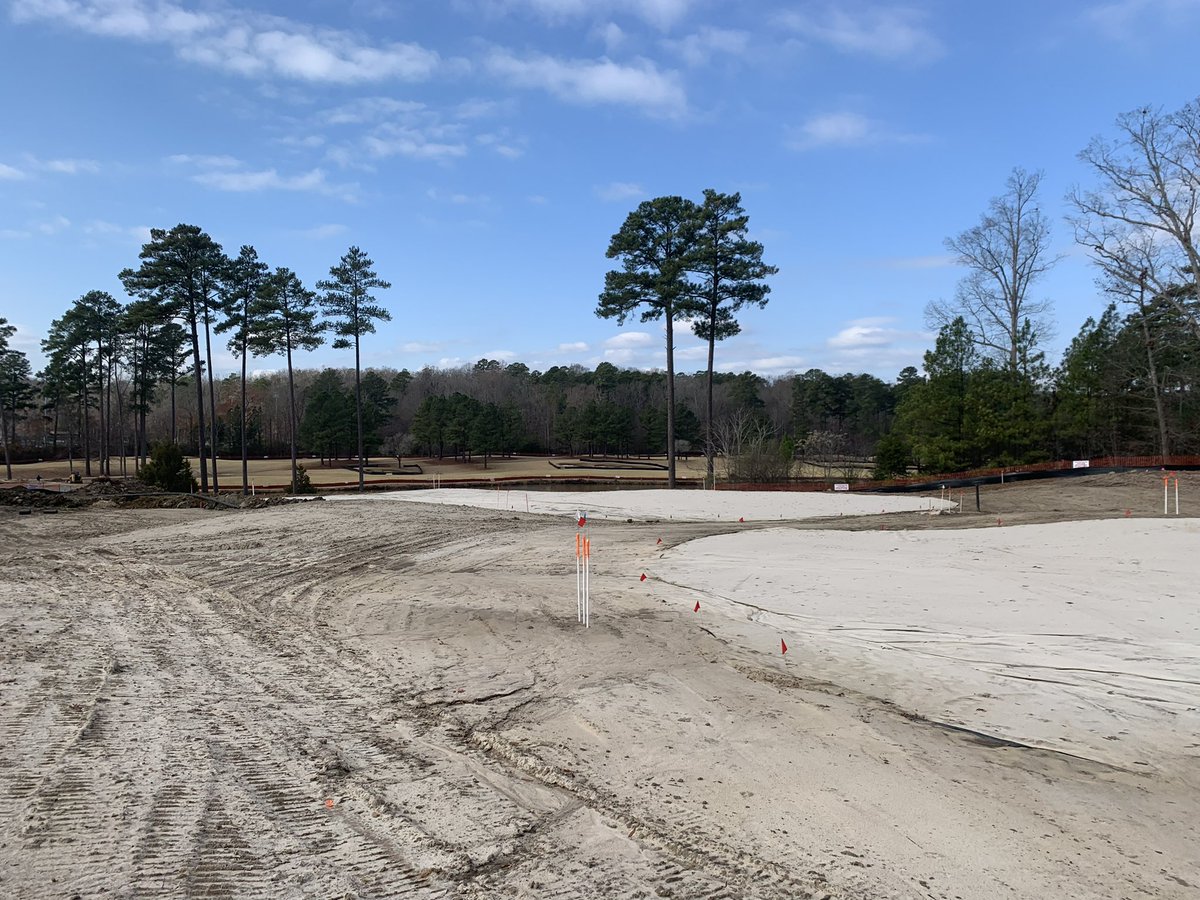 FinleyAgronomy's tweet photo. Heres an update to the renovation at Finley GC. There has been major work done to the old 12-18 holes making them into the new front nine. Currently, most of the work is being centered around green complex shaping and building the USGA Spec Greens Soil. Much more work ahead. https://t.co/VIhoNfkG1A