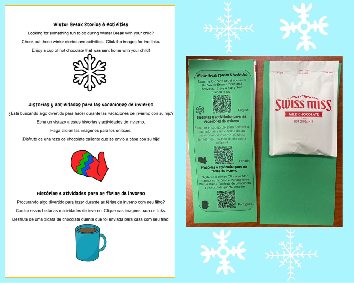 ME_VanderSloot's tweet photo. Fun and engaging holiday stories and activities for winter break! ❄️ Accessible for all students and families, especially our ML learners! ☃️ @HPSParkville @EzzieFigueroa @CTELDirector @Jechev @golgc001 @mevogt1 @mathBawesome https://t.co/PXAAC2n1Fn