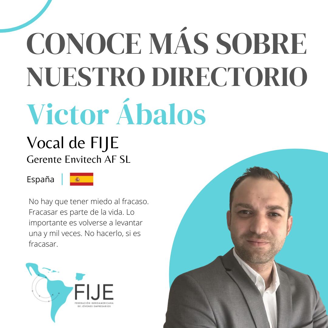 FIJEmpresarios's tweet photo. En esta oportunidad te presentamos a Victor Abalos, un profesional de acción con visión estratégica, apasionado por el mundo de los negocios.

Ejerce el cargo de Vocal de la Federación Iberoamericana de Jóvenes Empresarios (FIJE) https://t.co/JNeNaxMRmR
