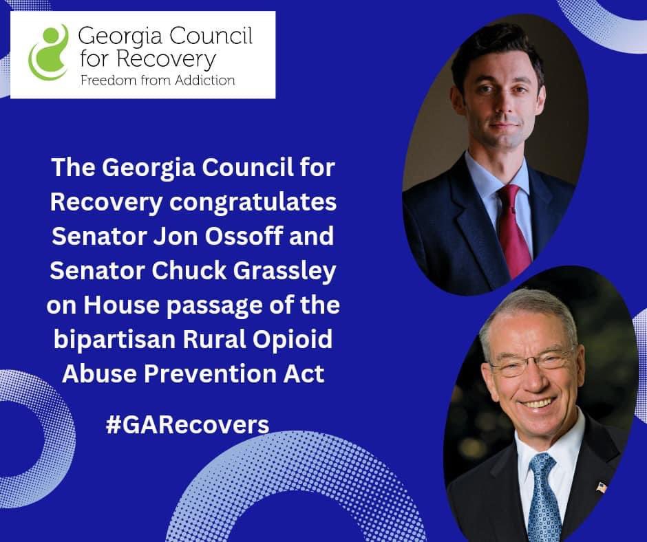 The bipartisan Rural Opioid Abuse Prevention Act sponsored by Senator Jon Ossoff and Senator Chuck Grassley which will steer federal dollars toward rural communities experiencing a high number of opioid overdoses has been signed into law 

#garecovers #gapol @SenOssoff https://t.co/B378UzYRzM