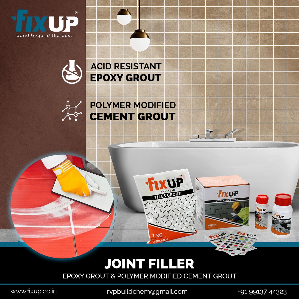 fixup_buildchem's tweet photo. We value quality, so we're bringing you Epoxy Tile Grout Box, the best of premium products.
For more details contact us @ +91 84870 14140
#rvpbuildchem #rvpbuild  #tilesgrout #tilesgroutcleaning #tilegroutsealing 
 #expoytilegroutbox https://t.co/ZGjtVwaJhb