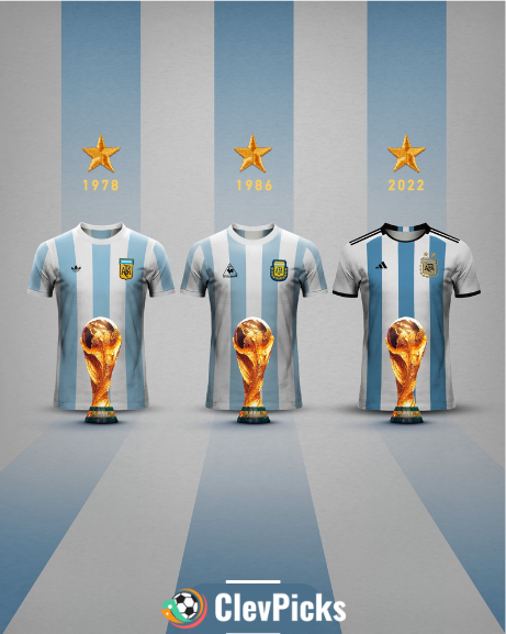 ClevPicks's tweet photo. Argentina's World Cup winning shirts ⭐️ https://t.co/OOrb7mEHui