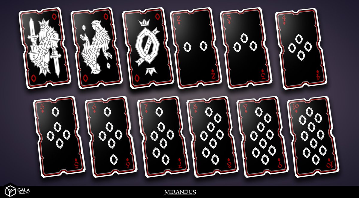 MirandusGame's tweet photo. Word upon the grapevine doth be that ye are keen for some cards to hit the taverns’ tables soon! 🃏

Well, message hath been received! Here’s a little concept preview of some card games we’ve been working on. 😏

#Mirandus #TavernGames https://t.co/KqactTIPbo