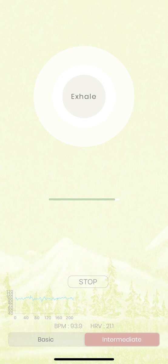 utsavS199's tweet image. Harmonious breathing to recover from low HRV from last night’s game

#Breathing synced with Om mani padme hum #meditationmusic

2x boost in HRV (vagal stimulation) and a slight decrease in Resting heart rate with the breath-chant

Felt soothing
@BreathScience @mindbreathapp