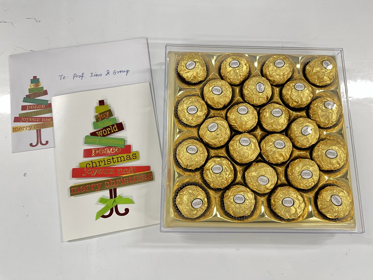 ryotaiino's tweet image. A wonderful Christmas gift from Prof. Yan Yu @yugroup1! Sweet gold particles! Thank you so much! We wish you a merry Christmas and a happy New Year!