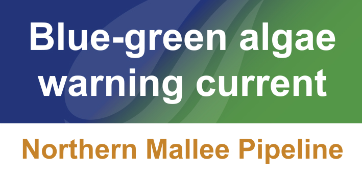 **Blue-green algae monitoring - Eureka Storage**
There are active blue-green algae warnings affecting customers supplied by the Eureka storage on the Northern Mallee Pipeline. To see if this affects your water supply or for more information, visit 
gwmwater.org.au/service-disrup…