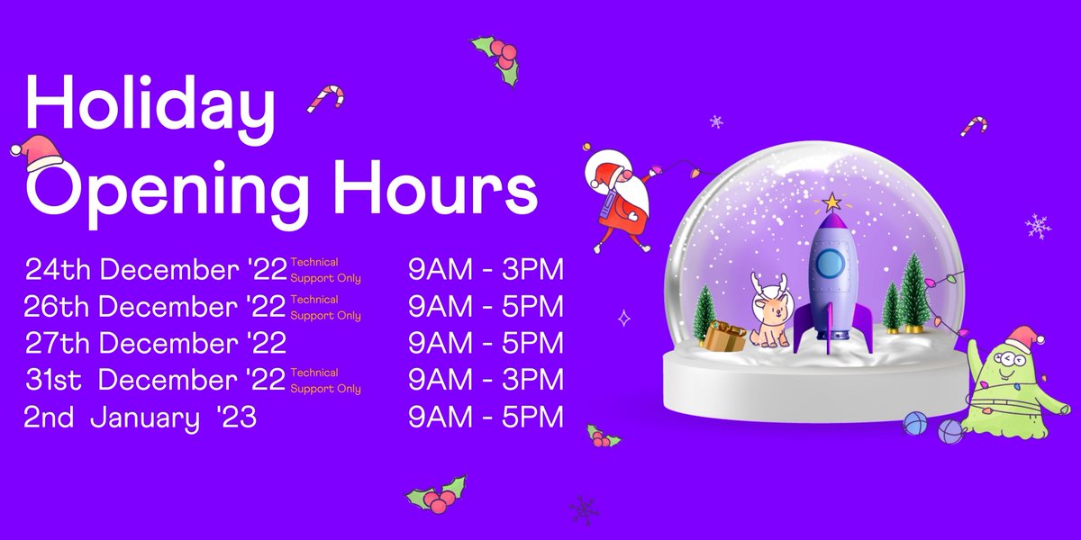 🎄 Our Live Chat team wishes you and your loved ones a happy and safe holiday break. Please note our amended opening hours over this time.