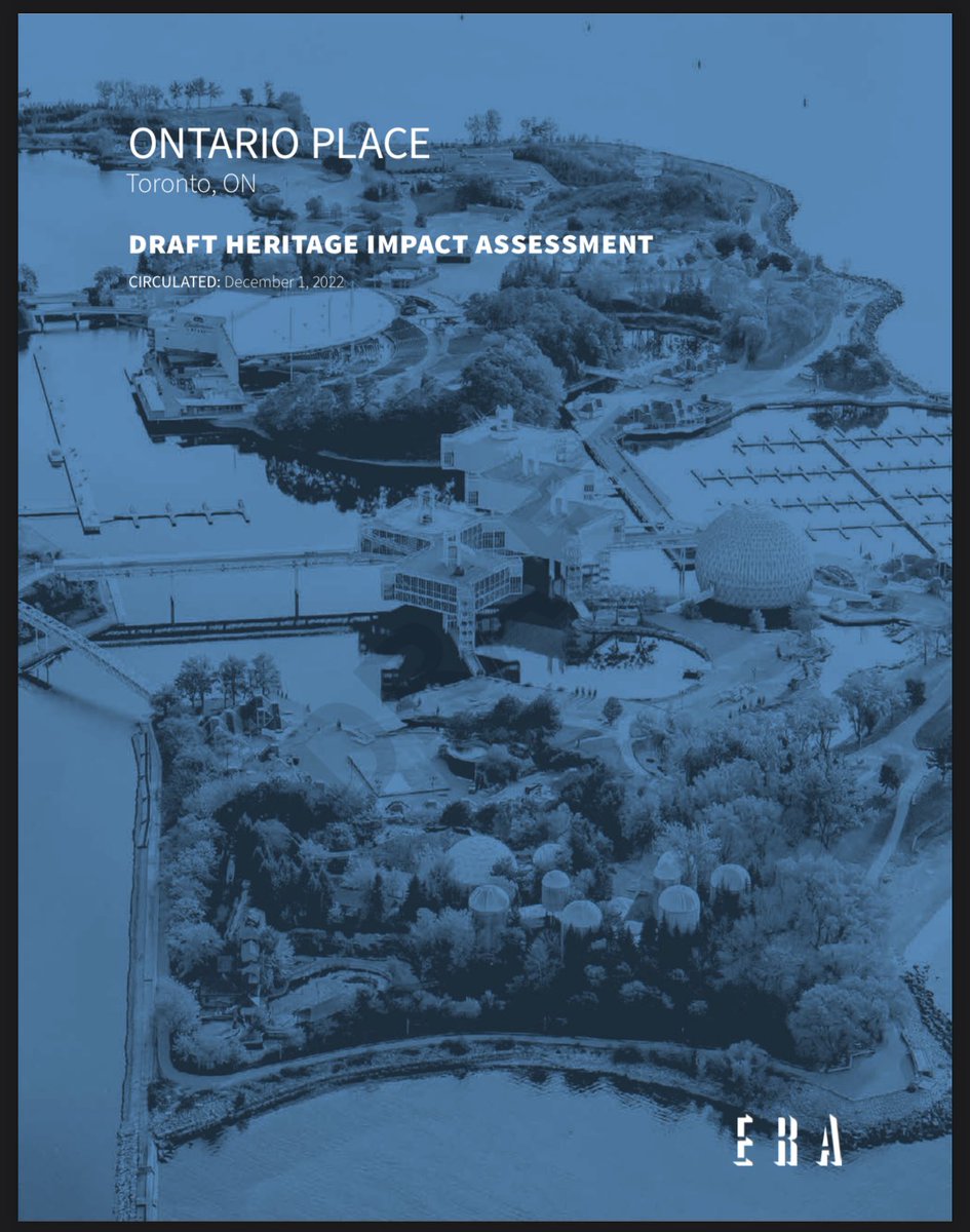 The province is accepting feedback on the draft Ontario Place Heritage Impact Assessment until Jan 20. View here: engageontarioplace.ca/draft-heritage… feedback here: engageOP@eraarch.ca 🧵 on some possible feedback: #topoli #onpoli