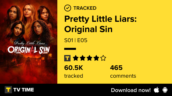 CG_TCBJ's tweet photo. I've just watched episode S01 | E05 of Pretty Little Liars: Original Sin! #prettylittleliarsoriginalsin  https://t.co/p7avNsuNNo #tvtime https://t.co/36m2pYPyXG