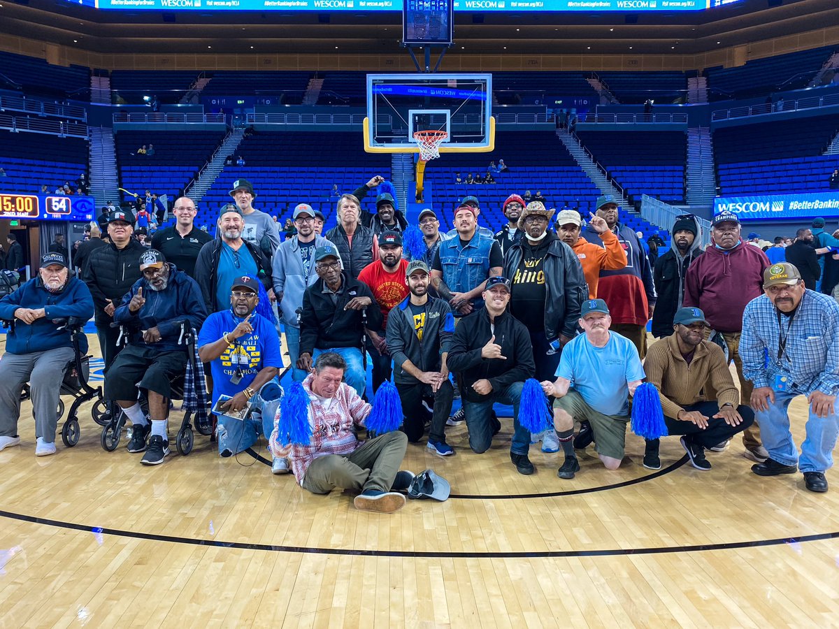 UCLAAthletics's tweet photo. Today we welcomed a group of Veterans from the West LA VA campus to Pauley to enjoy a @UCLAMBB win! 🇺🇸 #GoBruins https://t.co/UUVHJa3ERz