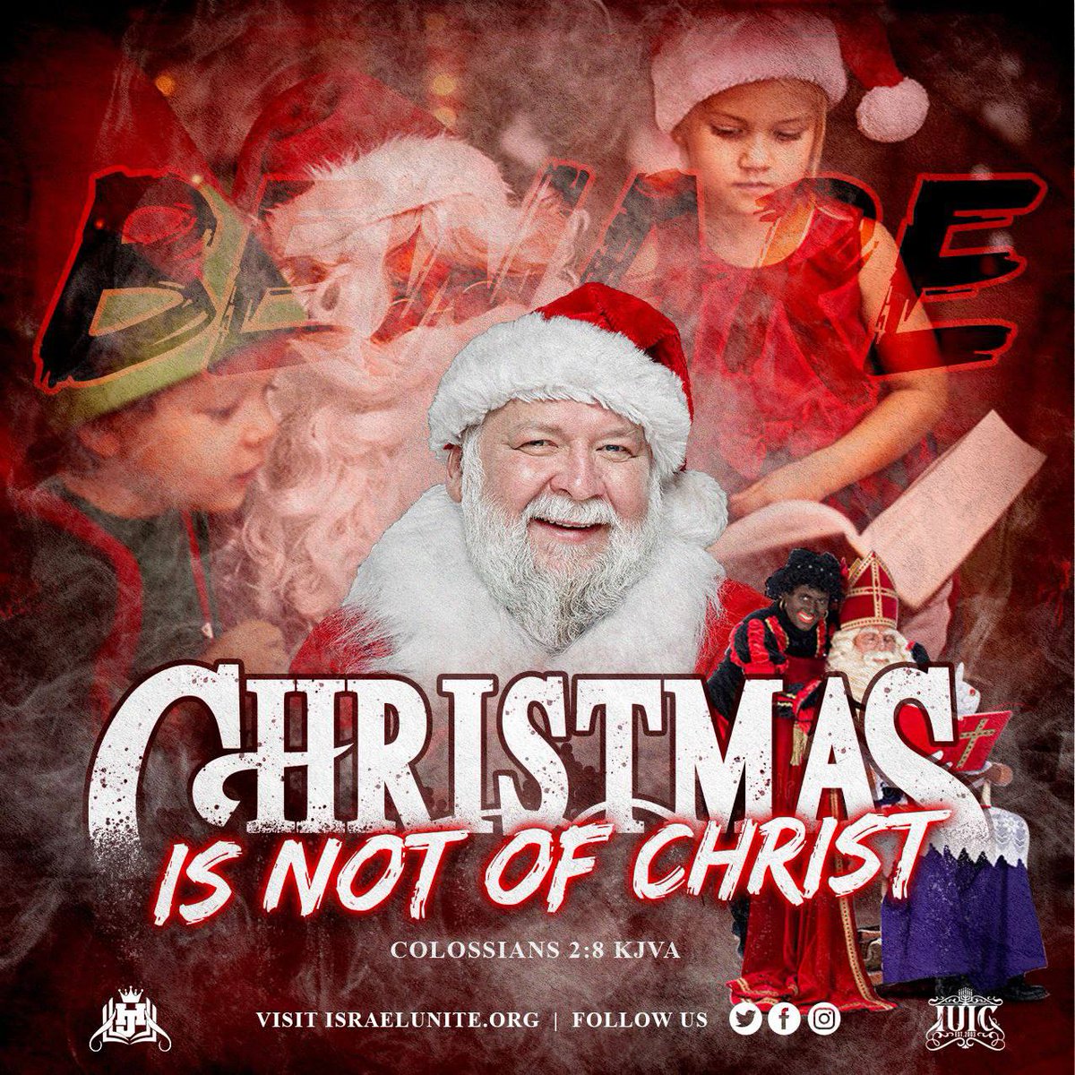 IUIC_GR_MI's tweet photo. Christmas is one of the furthest things from Christ you can celebrate! π
πΎββ Don't be deceived by the hype.
Visit our website here
https://t.co/yeljcX7brT
#HebrewsJournal #RighteousJournalism #NationNews #IUICTV #BibleVisuals #RighteousReporting #StopChristmas #HellaDays https://t.co/Ssmx0pb7Q3