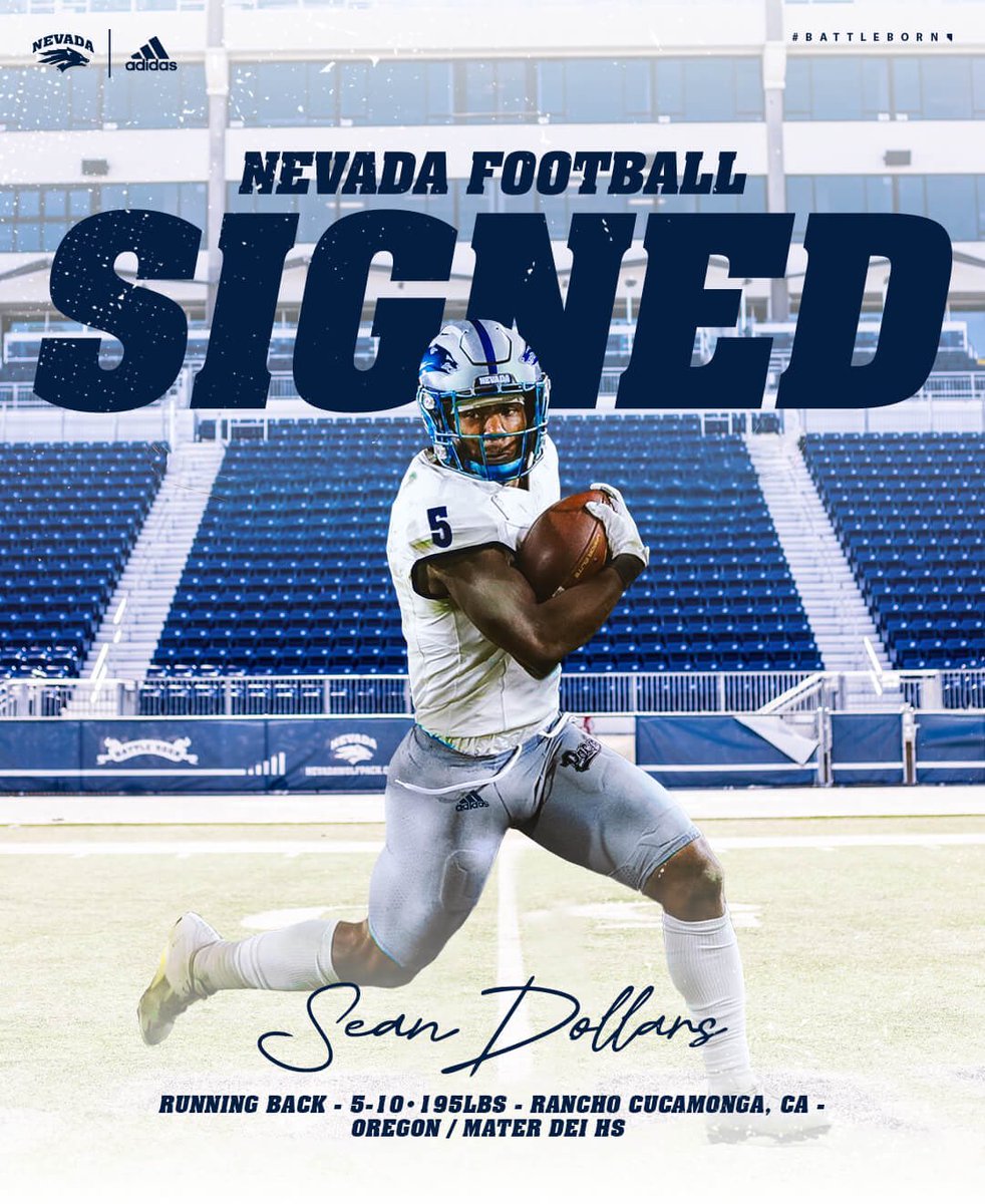 NevadaFootball's tweet photo. NOT DONE YET! 

𝐒𝐢𝐠𝐧𝐞𝐝✒️

Welcome to the Pack, @SeanDollars 🐺

🔗 https://t.co/1iw042Oh1V

#BattleBorn | #HomeisNevada https://t.co/svrkuR4r7r