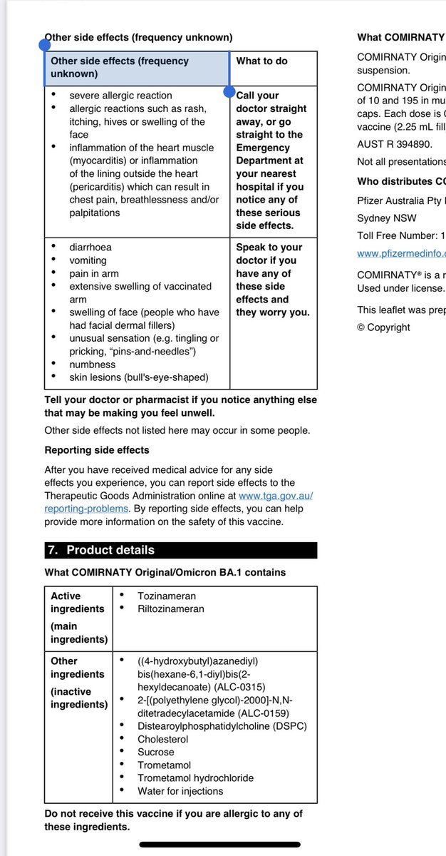 RennickGBR's tweet image. TGA says frequency of myocarditis is unknown yet employers still mandate the vaccine knowing it doesn’t stop transmission. Health authorities still claim safe and effective. How can people give informed consent? See page 4. ebs.tga.gov.au/ebs/picmi/picm… #auspol