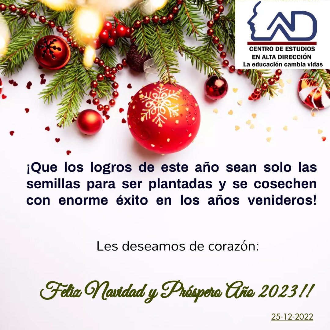 CentroDireccion's tweet photo. A toda nuestra Comunidad CAD, les deseamos una muy Feliz Navidad y Próspero Año 2023!!! https://t.co/r1pHY7Takd