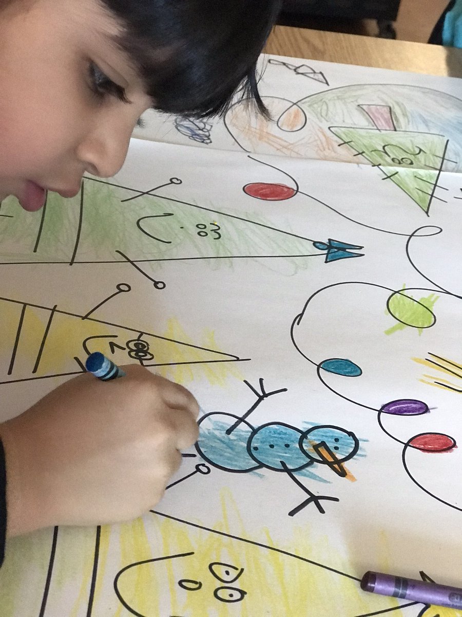 InspirationsinK's tweet photo. In the Art Studio…a giant colouring page and room to create their own drawings! 🌲 https://t.co/WsLMFDoDNB