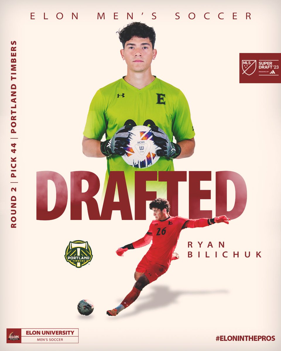 Congrats to @ElonMSoccer’s Ryan Bilichuk who was drafted in tonight’s @MLS SuperDraft by the @TimbersFC!

#ElonInThePros