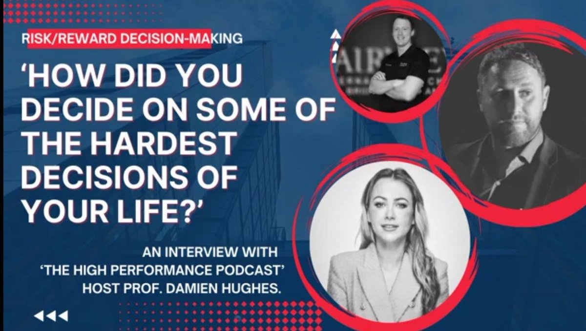 New podcast interview from me &amp; ex-colleague Niall with Prof Damian Hughes from the High Performance podcast. 

Lots of learnings here on decision-making! I am grateful for any sharing, liking and support! 

Huge thanks! 

youtu.be/y1uiNkaYvkY
