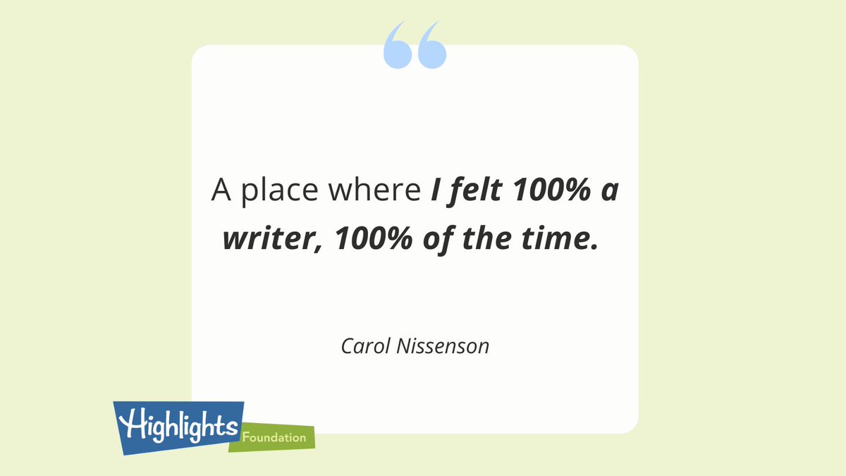 HighlightsFound's tweet photo. Thank you Carol for sharing your #WhatIFound @highlightsfound 💙💚
"A place where I felt 100% a writer, 100% of the time. A place where writers and writing are viewed as special and precious. Workshops and retreats that sparked my creativity. And then there's the food..." https://t.co/gYEG1vuX7c
