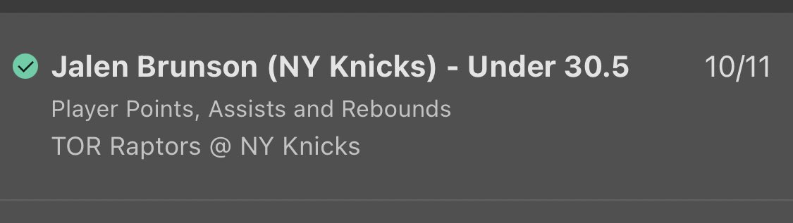 SportsStatLive's tweet photo. 10/11 WINNER ✅ (1/1 TOR v NY ) https://t.co/4gCxG54RLO