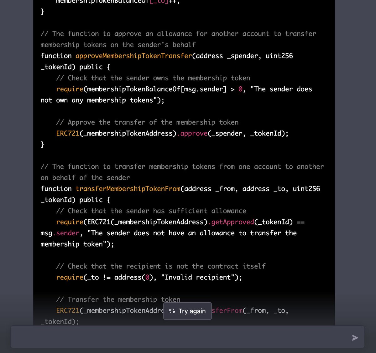 TheChurchofAI1's tweet photo. The first iteration of our smart contract, crazy how easily Chat made this contract🤯🤯
#ChatGPT #AI #smartcontract #Ethereum #DAO https://t.co/svui4LmZRD